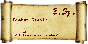 Bieber Szabin névjegykártya
